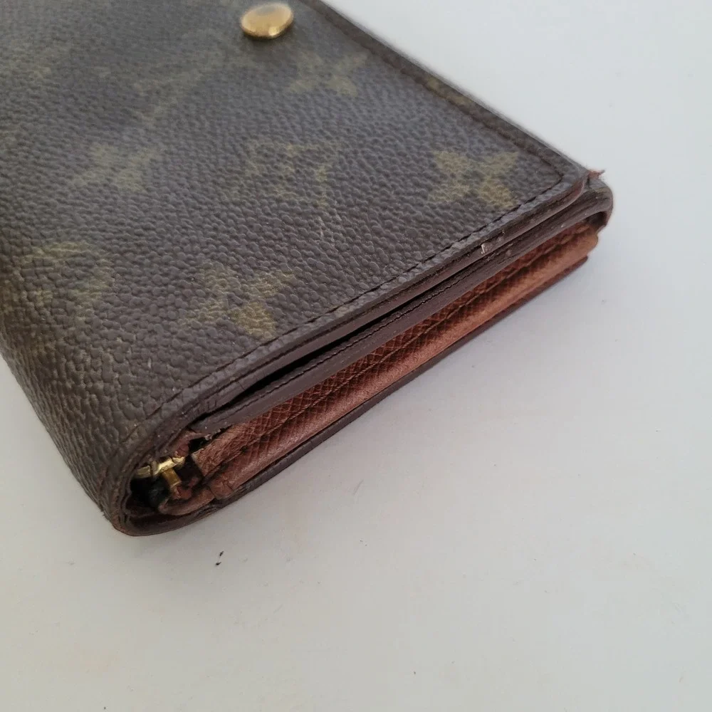 Louis Vuitton Monogram Canvas Bifold Wallet Brown Leather CA0928 Made in Spain